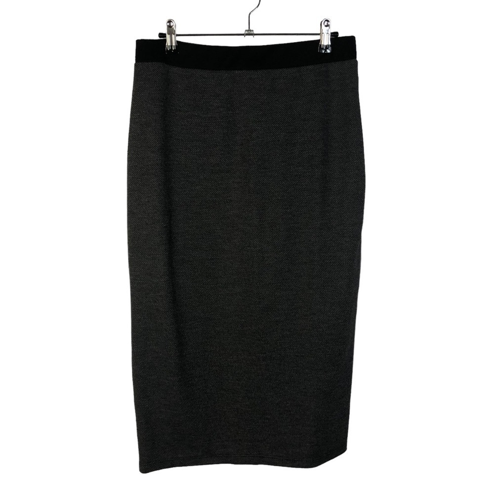 Sunny Leigh Gray‎ & Black Knit Midi Pencil Skirt S